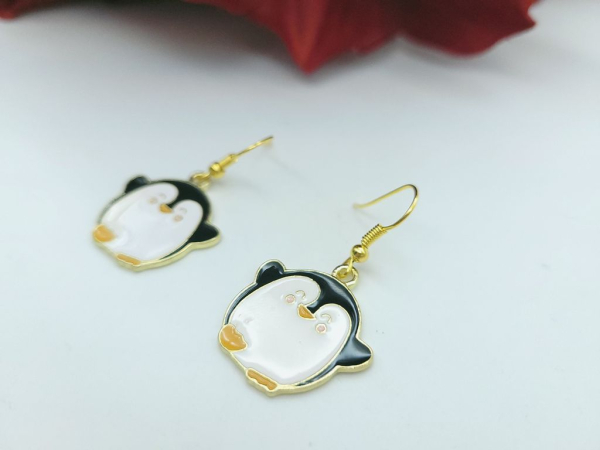 Pinguin Ohrringe goldfarben